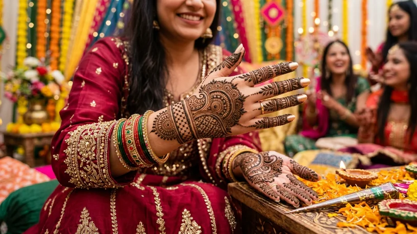 Intricate Mehndi Delight Henna Design for Your Hands, Outfit, and Occasion