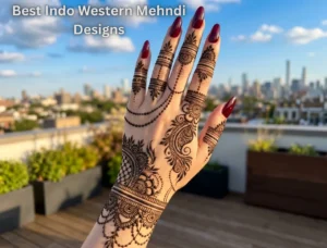 Best Indo Western Mehndi Designs When a Cape Sleeve Covers Your Forearm