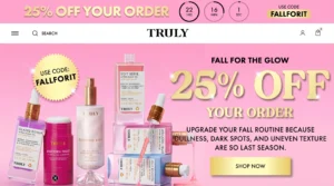 Truly Beauty Promo Code FALLFORIT Takes 25% Off Your Whole Order